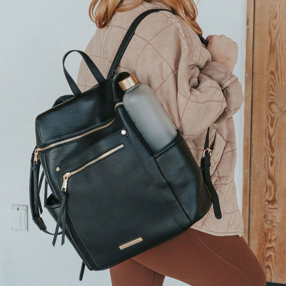 NWOT Black Commuter Backpack Poppy & Peonies